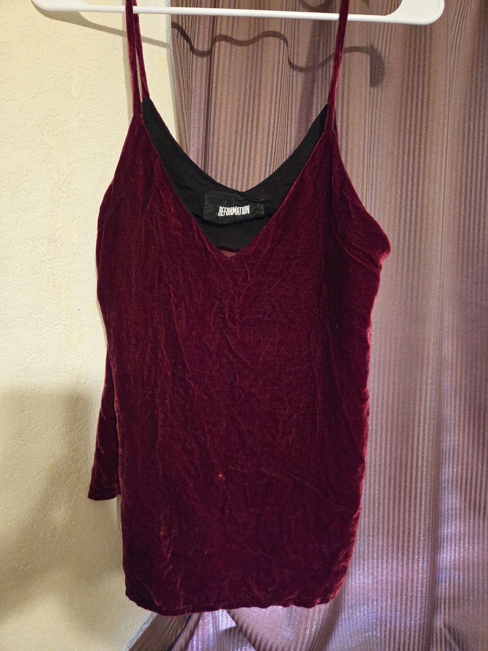 Reformation Burgundy Velvet Slip Camisole